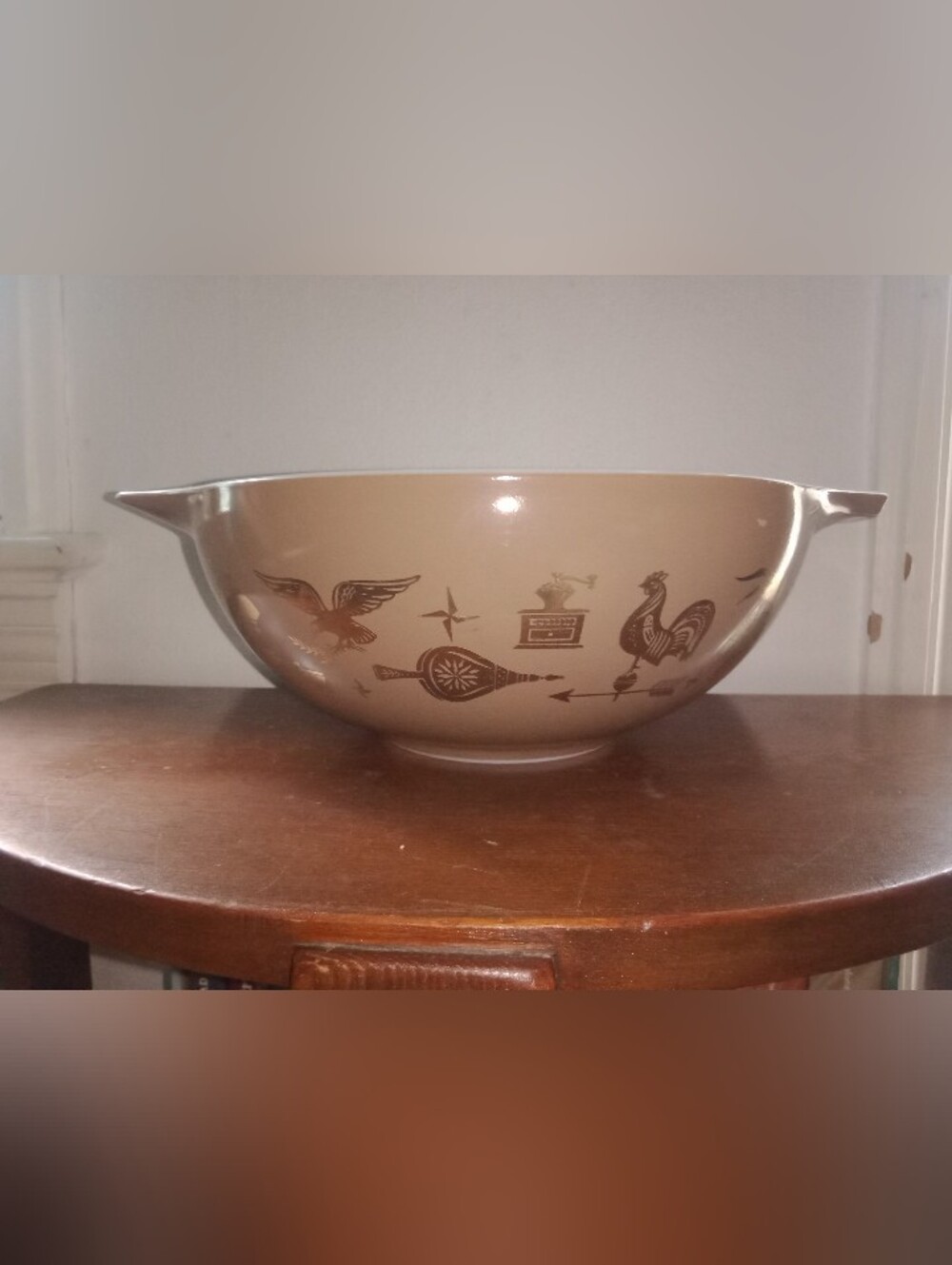 Vintage Pyrex 444 Early American Cinderella Glass Mixing Bowl 4 Qt 1960s 60s